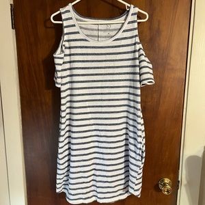 New York & Company cold shoulder t-shirt dress
